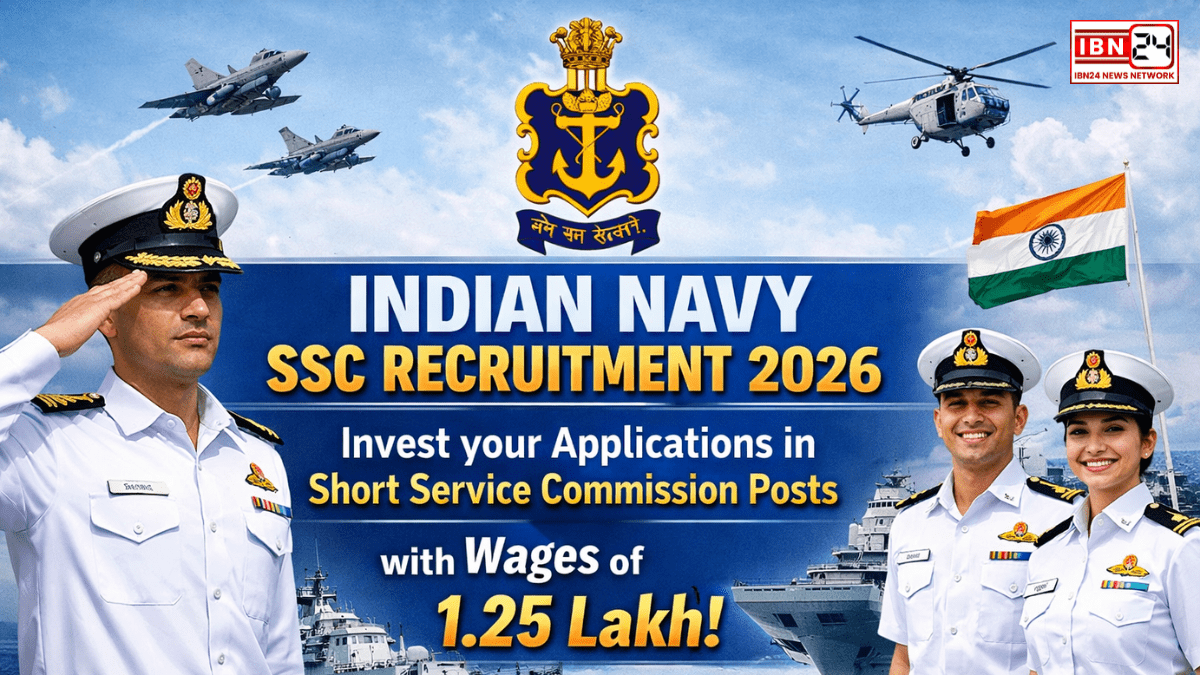 Indian Navy SSC Recruitment 2026: Invest your Applications in Short Service Commission Posts with Wages of 1.25 Lakh.