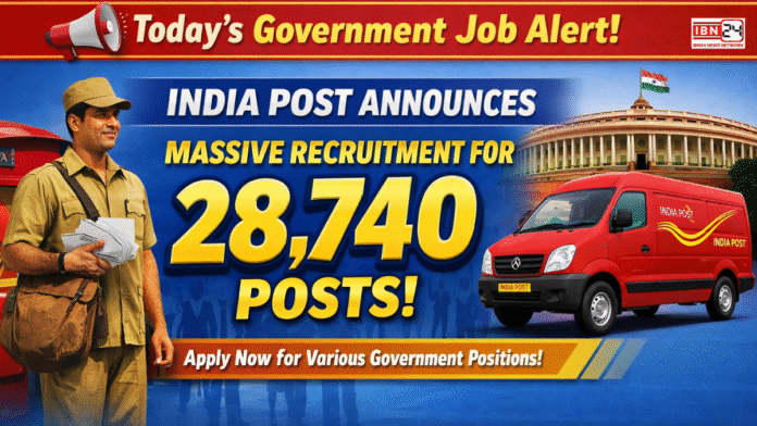 Untitled design Today’s Government Job Alert: India Post Announces Massive Recruitment for 28,740 Posts