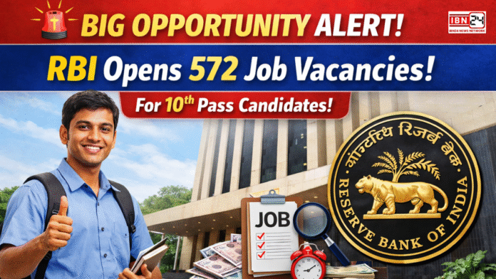 🚨 Big Opportunity Alert! RBI Opens 572 Job Vacancies for 10th Pass Candidates — Secure Your Future with India’s Central Bank