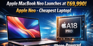 Apple MacBook Neo Launches at 69,990: Apple Neo-Cheapest Laptop: iPhone-Powered A18 pro Chip, On sale since 11 March. Apple Unveils Budget iPhone 17e with 48MP Camera and New iPad Air with M4 Chip