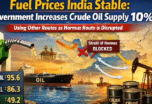 Fuel Prices India Stable: Government increases Crude oil supply 10% using other routes as Hormuz Route is disrupted. Fuel Prices India Stable: Government increases Crude oil supply 10% using other routes as Hormuz Route is disrupted