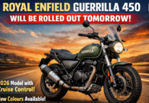Royal Enfield Guerrilla 450 will be Rolled out Tomorrow: 2026 model will have Cruise Control, New Colours and 2.60 Lakh likely Price. Royal Enfield Guerrilla 450 will be Rolled out Tomorrow:
