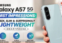 Samsung Galaxy A57 5G First Impressions: Sleek, Slim & Surprisingly Lightweight Smartphone Samsung Galaxy A57 5G First Impressions