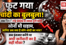 Silver Price Crash : फूट गया चांदी का बुलबुला ! एक दिन में ₹5,000 से ज्यादा टूटी चांदी, सोना भी धड़ाम, जानिए अब क्या है सोने-चांदी का भाव ? आपको क्या लगता है अब इंतजार करेंगे या अभी खरीदारी का है सही मौका ? Silver Price Crash