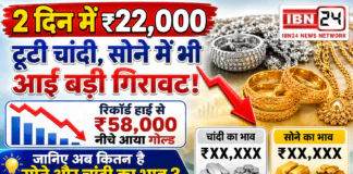 Silver Plunges ₹22,000 in 2 Days : 2 दिन में ₹22,000 टूटी चांदी, सोने में भी आई बड़ी गिरावट, रिकॉर्ड हाई से ₹58,000 नीचे आया गोल्ड, जानिए अब कितना है सोने और चांदी का भाव ? Silver Plunges ₹22,000 in 2 Days