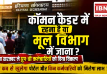 Haryana Common Cadre Group D Option 2026 : कॉमन कैडर में रहना है या मूल विभाग में जाना ? हरियाणा सरकार ने ग्रुप-डी कर्मचारियों को दिया विकल्प, जानिए इसके लिए कब से खुलेगा पोर्टल और किन कर्मचारियों को मिलेगा लाभ ? Haryana Common Cadre Group D Option 2026