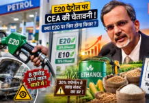 E20 Petrol : E20 पेट्रोल पर CEA की चेतावनी, 8 करोड़ पुराने वाहनों को खतरा, E10 फिर शुरू करने की सलाह, 30% एथेनॉल से खाद्य संकट का डर, क्या E20 पर फिर होगा विचार ? E20 Petrol