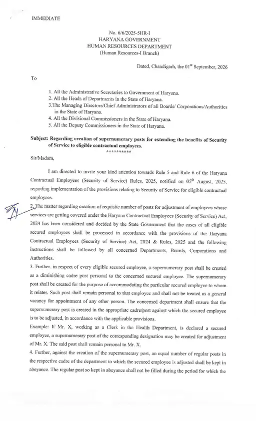 Haryana Contractual Employees 