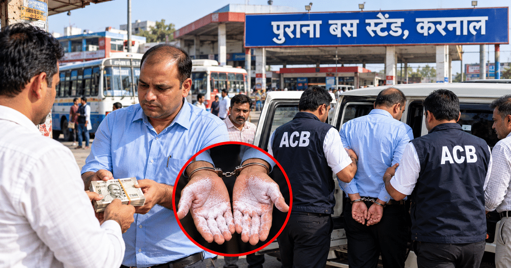 Karnal Clerk Arrested Taking ₹5,000 Bribe