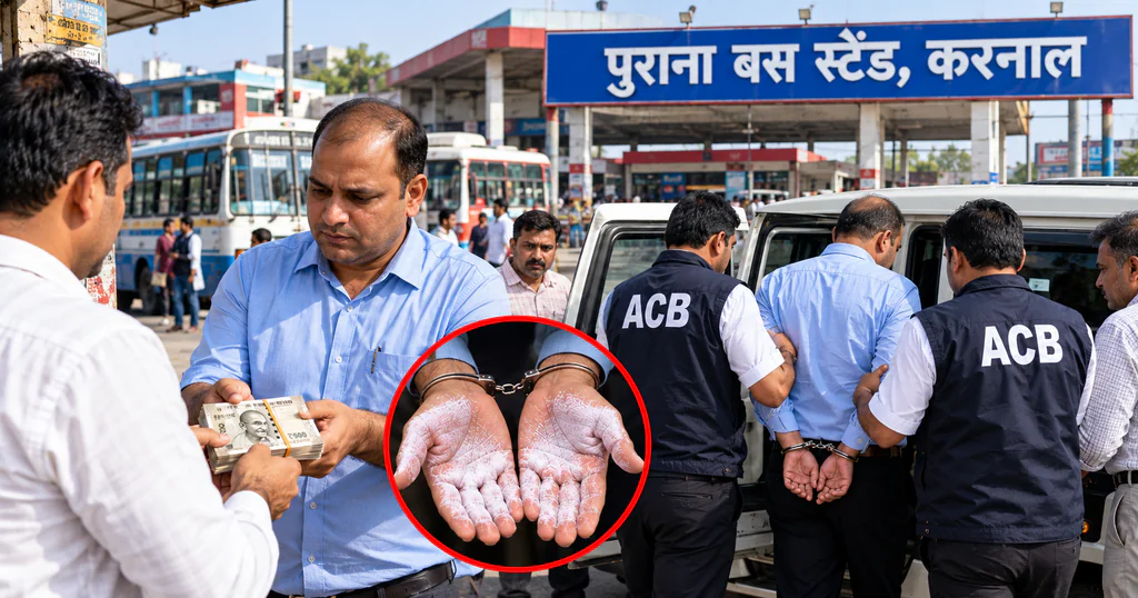 Karnal Clerk Arrested Taking ₹5,000 Bribe