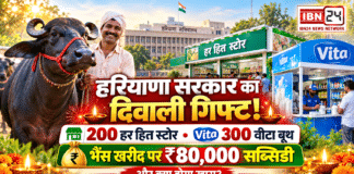 Poor Farmers Buffalo Purchase Scheme : हरियाणा सरकार का दिवाली से पहले बड़ा तोहफा ! एक नवंबर तक खुलेंगे 200 नए हर हित स्टोर और 300 वीटा बूथ, भैंस खरीदने पर मिलेगी ₹80,000 सब्सिडी, जानिए और क्या होगा खास ? Poor Farmers Buffalo Purchase Scheme