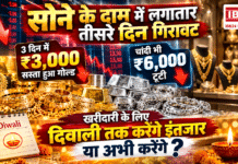 Gold Price on 14 October : सोने के दाम में लगातार तीसरे दिन गिरावट, 3 दिन में ₹3,000 सस्ता हुआ गोल्ड, चांदी भी ₹6,000 टूटी, खरीदारी के लिए दिवाली तक करेंगे इंतजार या अभी करेंगे ? Gold Price on 14 October