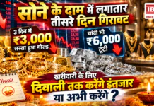 Gold Price on 14 October : सोने के दाम में लगातार तीसरे दिन गिरावट, 3 दिन में ₹3,000 सस्ता हुआ गोल्ड, चांदी भी ₹6,000 टूटी, खरीदारी के लिए दिवाली तक करेंगे इंतजार या अभी करेंगे ? Gold Price on 14 October